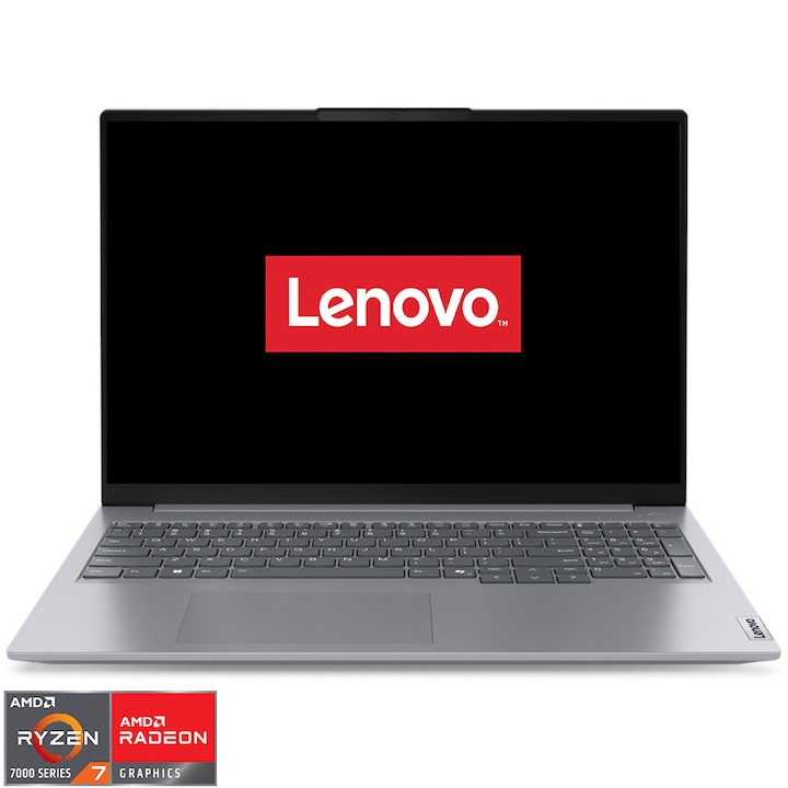 Laptop Lenovo ThinkBook 16 G7 ARP cu procesor AMD Ryzen™ 7 7735HS pana la 4.75GHz, 16" WUXGA, IPS, 16GB DDR5, 512GB SSD, AMD Radeon™ 680M Graphics, No OS, Arctic Grey, 3y on-site Premium Care