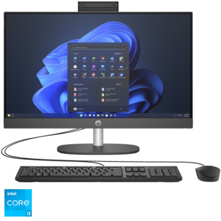 Настолен компютър HP ProOne 240 G10 All-in-One с процесор Intel Core i3-N300 до 3,80 GHz, 23,8", Full HD, 8GB DDR4, 256GB SSD, Intel UHD Graphics, Windows 11 Pro, черен