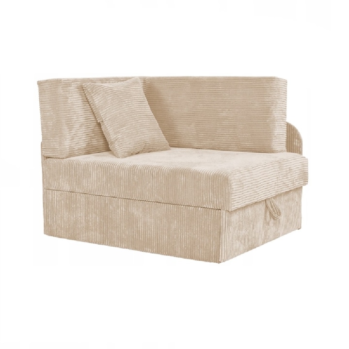 Coltar Boni, Family Meble, Extensibil, 109x80x78 cm, Catifea/Lemn, Bej