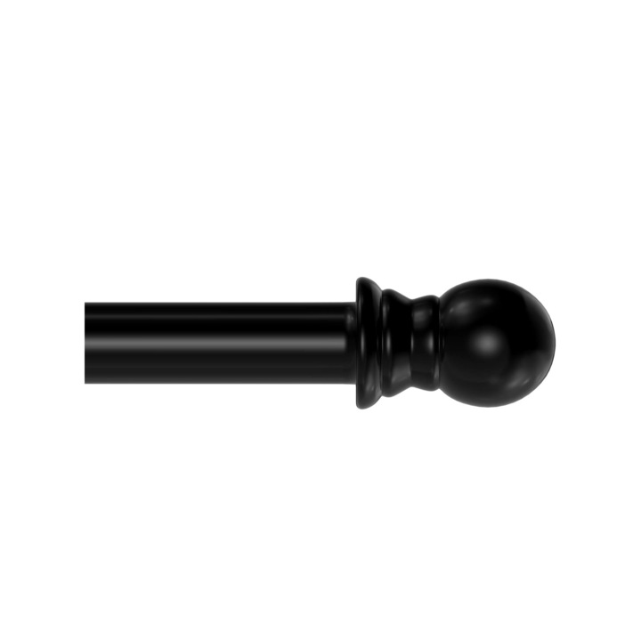 Bara de Perdea INFLATION, 76 - 369 cm, negru, cu suporturi