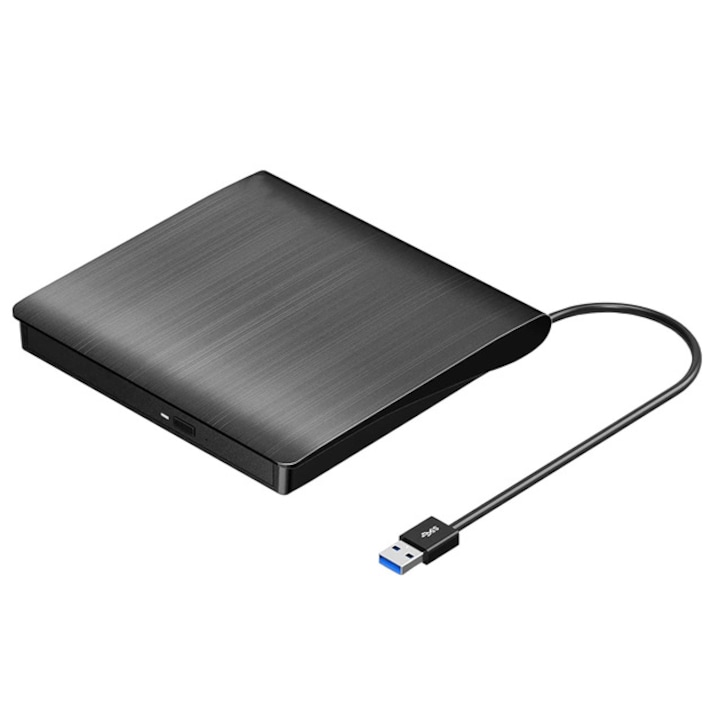 DVD записващо устройство, широка съвместимост, usb3.0+type-c, работещ индикатор, преносимо, черно