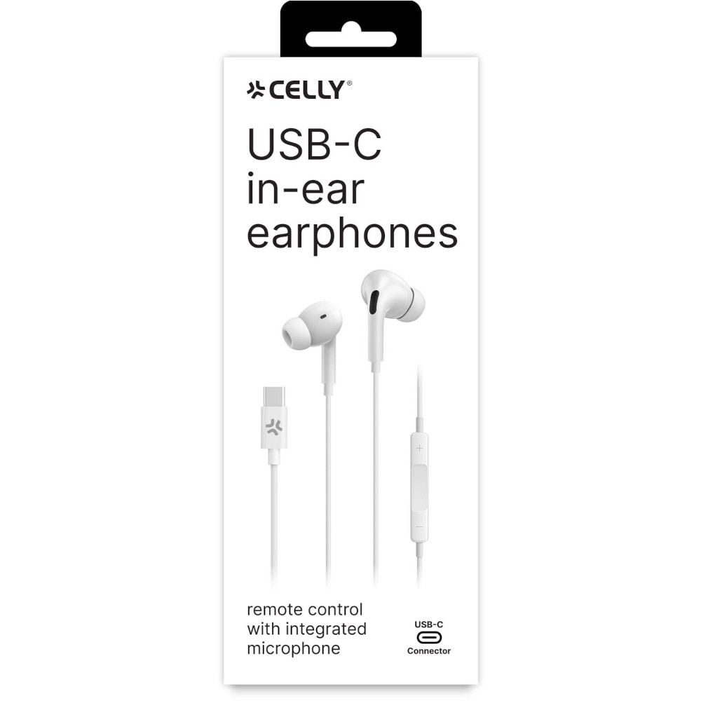 Casti In-Ear Celly UP1200, Type-C, Microfon, Alb