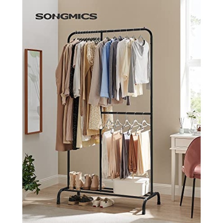 Cuier, Songmics, CR-0081, Negru, 105x50x195 cm