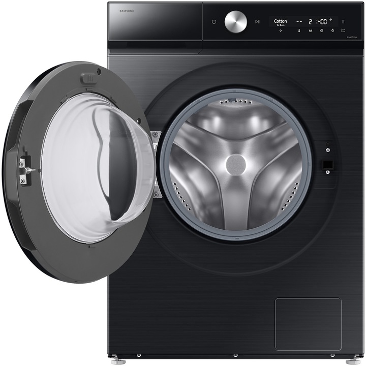 Masina de spalat rufe cu uscator Samsung Bespoke AI WD11DB8B85GBU4, Spalare 11 kg, Uscare 6 kg, 1400 RPM, Clasa D, AI Wash, Auto Dispense, AI Ecobubble, AI Control, Quick Bubble 39 min, WiFi, Negru