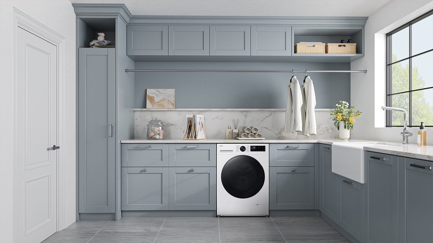 Masina de spalat rufe cu uscator Samsung, 11/6 KG, 1400 RPM, Clasa D, AI Ecobubble, AI Energy SmartThings, Hygiene Steam, Air Wash, Drum Clean+, WiFi, Alb, WD11DG5B15BELE 2 res f989cda0ad2d58e06ccb0071845f55c9