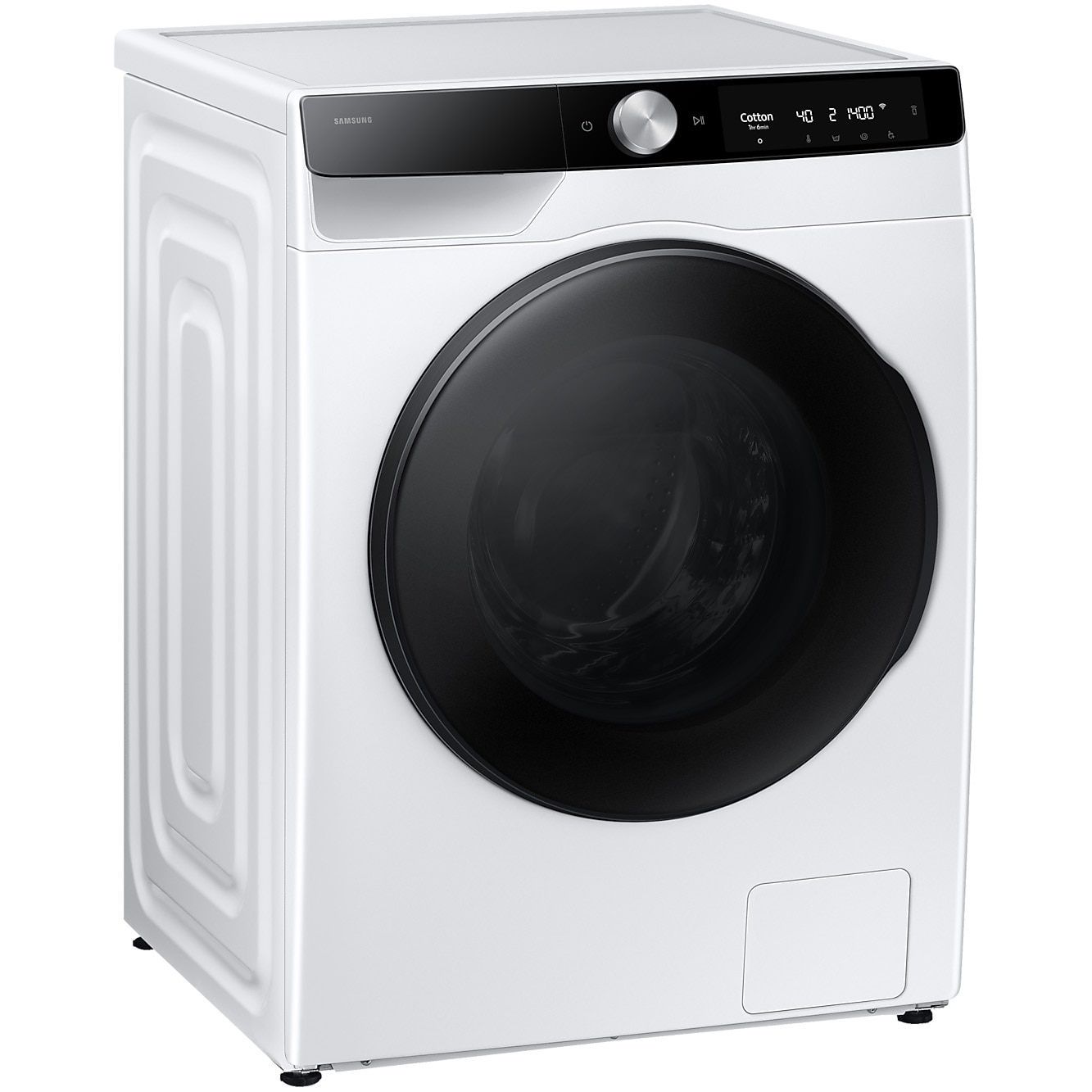 Masina de spalat rufe cu uscator Samsung WD90DG6B85BKU4, Spalare 9 kg, Uscare 6 kg, 1400 RPM, Clasa D, AI Wash, Auto Dispense, AI Ecobubble, AI Control, Super speed 39 min, WiFi, Alb