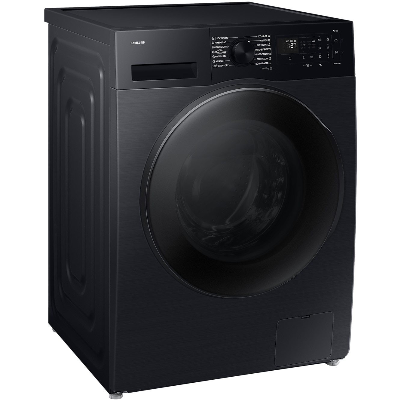 Masina de spalat rufe cu uscator Samsung WD90DG5B15BBLE, Spalare 9 kg, Uscare 6 kg, 1400 RPM, Clasa D, AI Ecobubble, WiFi, Negru