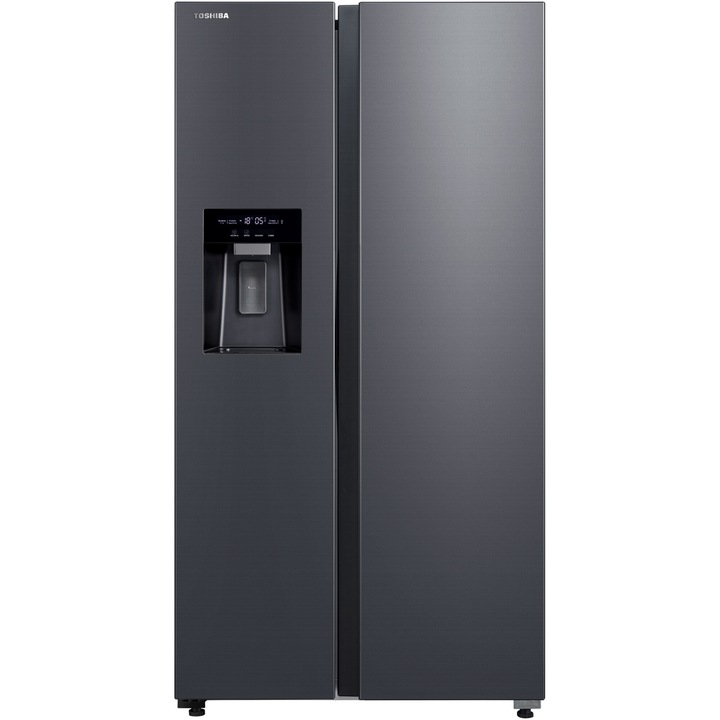 Toshiba GR-RS755WI-PMJ(06) Side by side hűtőszekrény, 568 l, No Frost, E energiaosztály, jégkészítő 3 az 1-ben, Wifi, ezüst