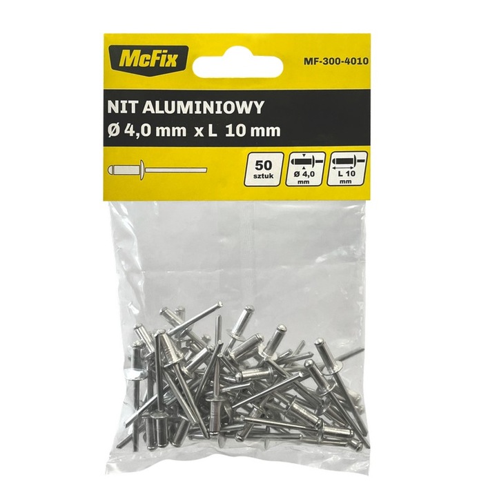 Nituri din aluminiu MC FIX 4.0x10mm 1000 bucati, rezistente la vibratii, pentru montaj usor