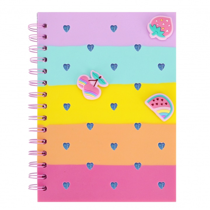 Тефтер Starpak, A5, със силиконова обложка, плодови мотиви, 21x15x2 см