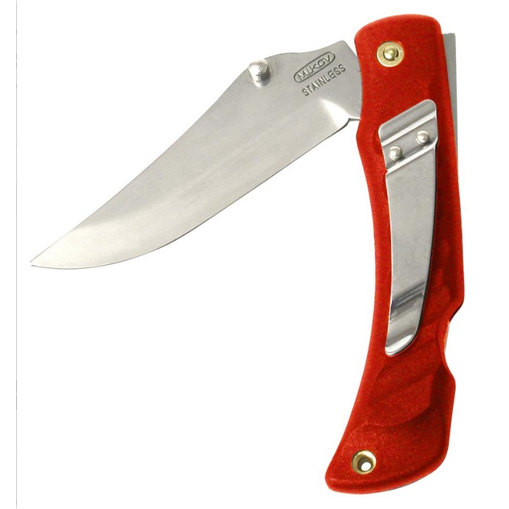 Cutit pliabil, Mikov, Crocodile Clip Point Red ABS, Mirror, Klips (243-NH-1/C CLIP/RED)