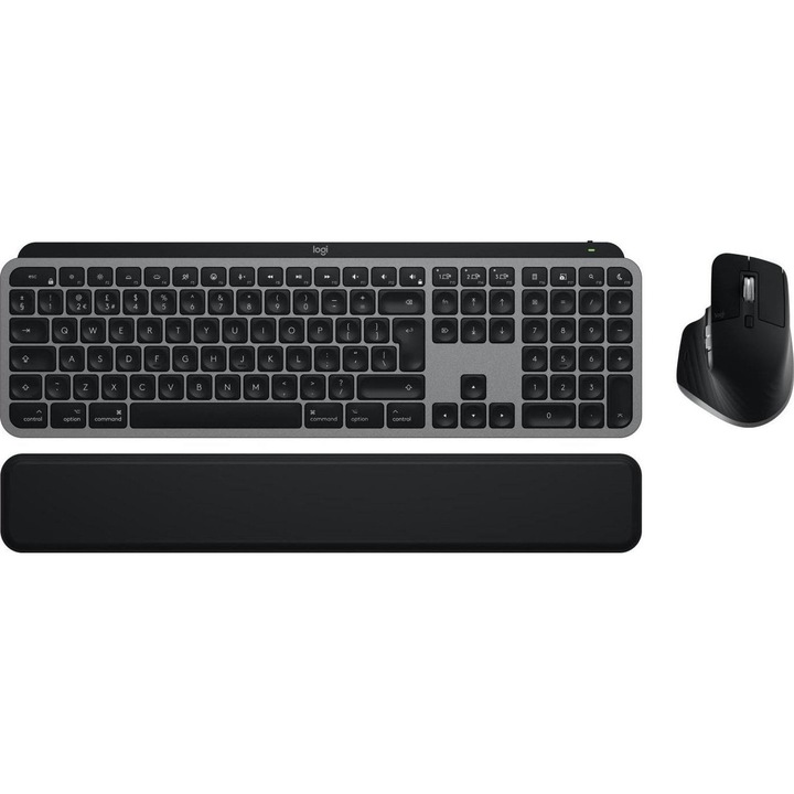 Комплект Logitech MX Keys S Combo за Mac, MX Keys S + MX Master 3S, 2.4GHz&Bluetooh, Silent, USB-C, Space Gray