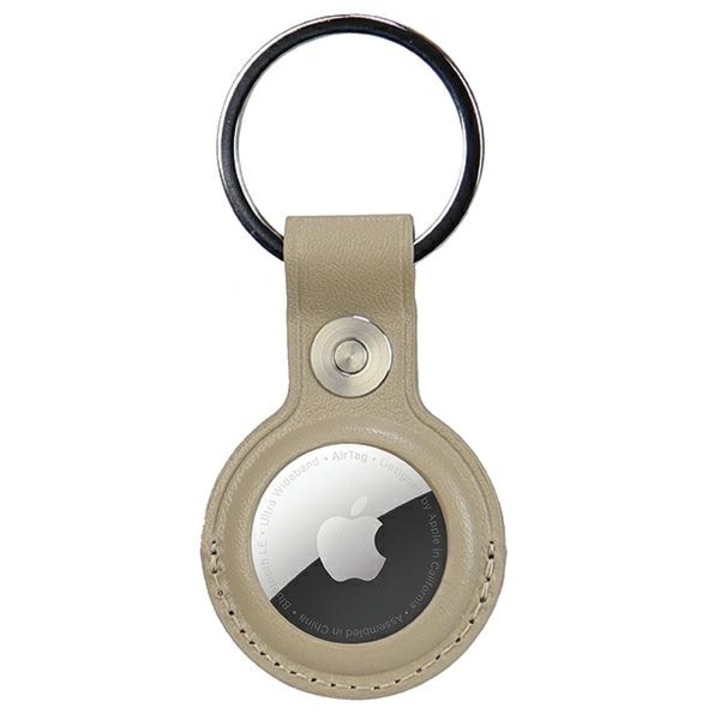 Husa pentru Apple Air Tag, Audi, bej, TPU/Piele ecologica