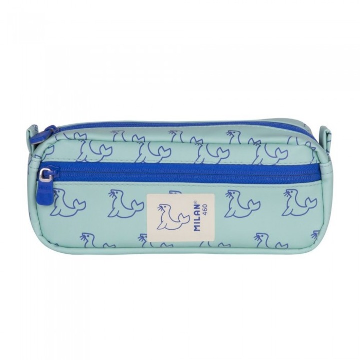 Toll MILAN 460, 2 rekeszes, zöld mintás, 21x8.5x6.1cm