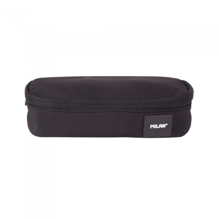 Milan Shadow ovális tolltartó, poliészter, fekete, 20,5x9x5,5 cm