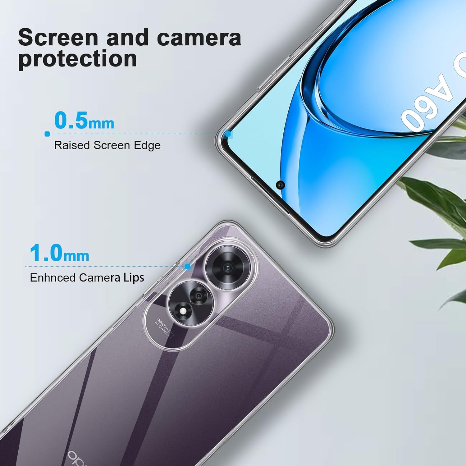 Husa pentru Oppo A60 Anti-Shock 1.5mm cu protectie lentile transparent