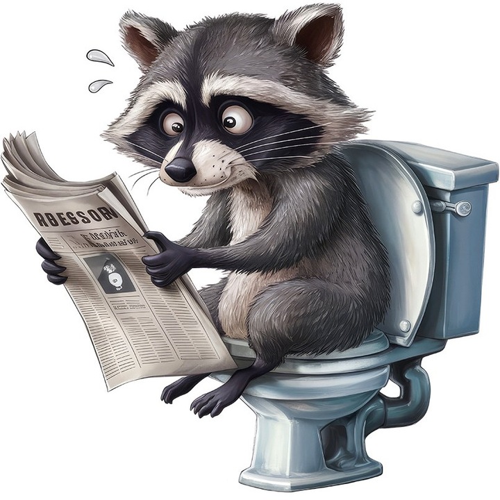 Декоративен стикер, миеща мечка върху тоалетната, черен, 12613ST