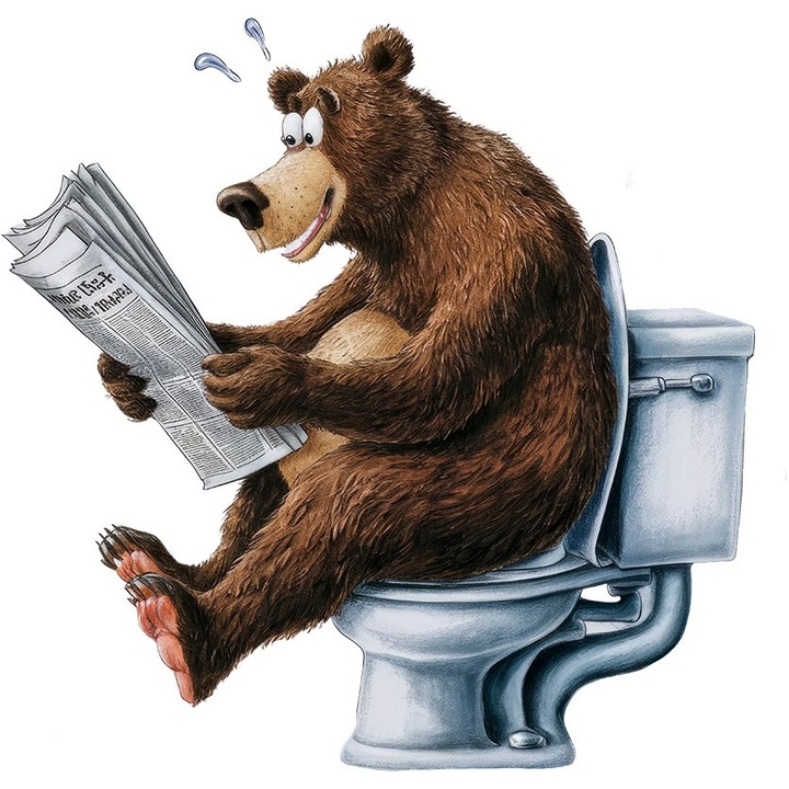 Декоративен стикер, Тоалетно мече, Кафяв, 12613ST-18