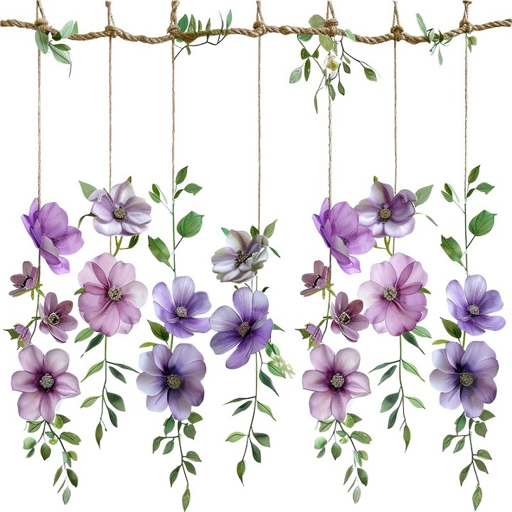 Sticker decorativ, Flori Curgatoare, Mov, 12614ST-12