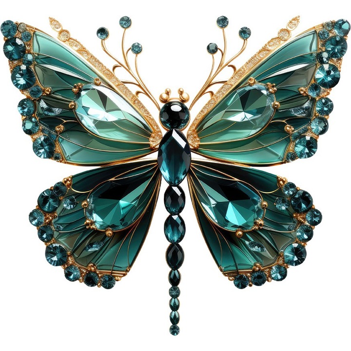 Sticker decorativ, Fluture cu Diamante, 65 cm, 8676ST-8