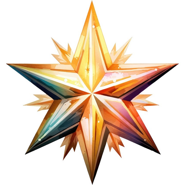 Sticker decorativ, Steaua de la Betleem, Portocaliu, 10197ST-15