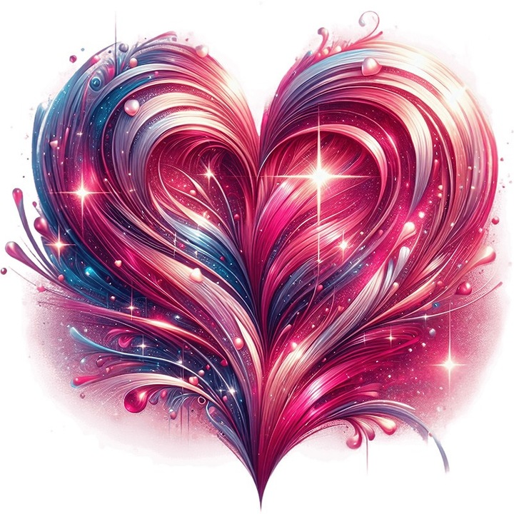 Sticker decorativ, Inima si Diamante, Roz, 10930ST-17