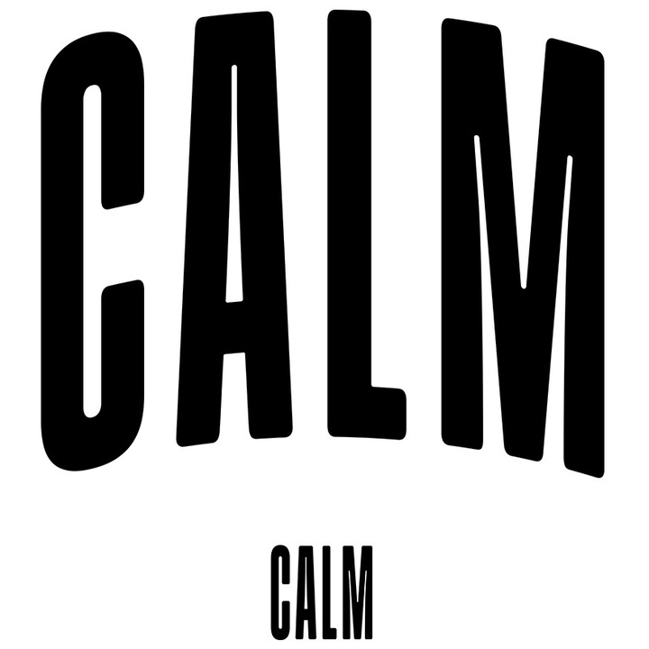 Sticker Cuvantul Calm, Motivational, Self Help, Intelegere de Sine, Apreciere, Speranta cu Margini Albe, PVC Vinyl 40 cm