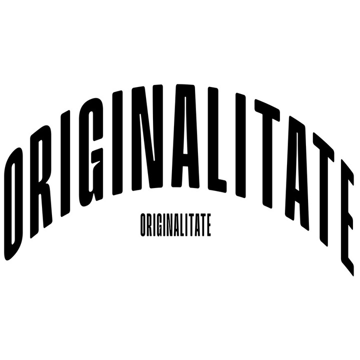 Sticker Cuvantul Originalitate, Motivational, Self Help, Intelegere de Sine, Apreciere, Speranta cu Margini Albe, PVC Vinyl 40 cm