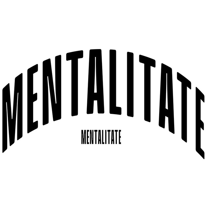 Sticker Cuvantul Mentalitate, Motivational, Self Help, Intelegere de Sine, Apreciere, Speranta cu Margini Albe, PVC Vinyl 40 cm