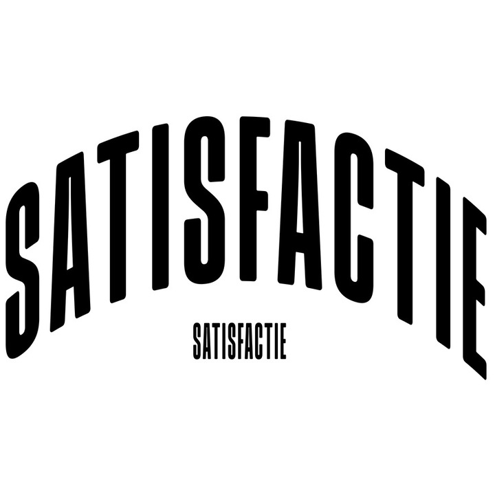 Sticker Cuvantul Satisfactie, Motivational, Self Help, Intelegere de Sine, Apreciere, Speranta cu Margini Albe, PVC Vinyl 10 cm