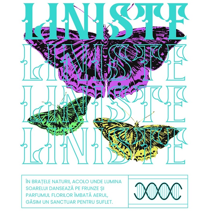 Sticker Liniste - Fluturi Colorati cu Margini Albe, PVC Vinyl 70 cm