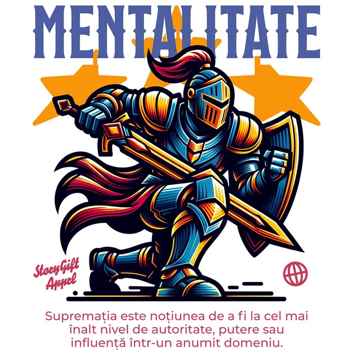 Sticker Mentalitate cu Margini Albe, PVC Vinyl 10 cm