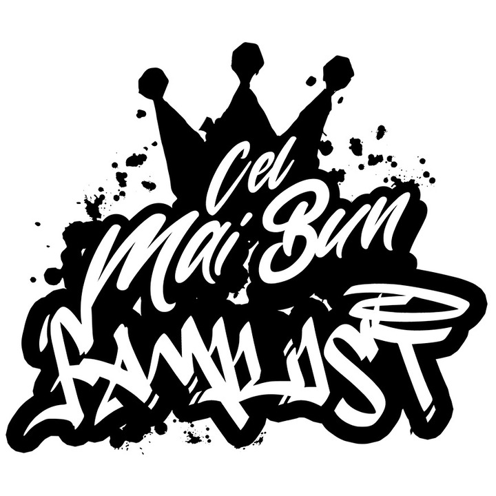 Sticker Pentru Cel Mai Bun Familist, Apreciere, Cadou, Rasplata, Multumire cu Margini Albe, PVC Vinyl 90 cm