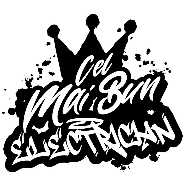 Matrica a legjobb villanyszerelőnek, elismerés, ajándék, jutalom, köszönet fehér szegéllyel, PVC vinil 10 cm