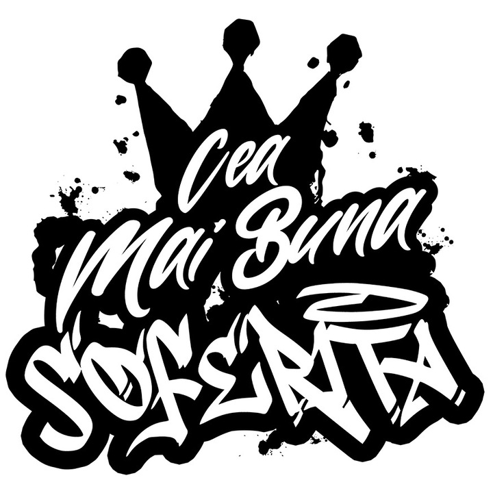 Sticker Pentru Cea Mai Buna Soferita, Apreciere, Cadou, Rasplata, Multumire cu Margini Albe, PVC Vinyl 90 cm