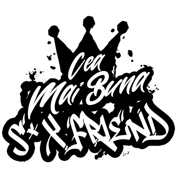 Sticker Pentru Cea Mai Buna S-x Friend, Apreciere, Cadou, Rasplata, Multumire cu Margini Albe, PVC Vinyl 10 cm