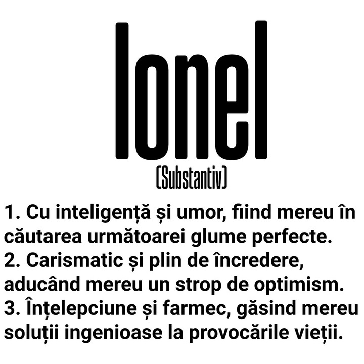 Sticker Cu Numele Ionel, Inteligenta, Umor, Carismatic, Intelept, Personalizat, Cadou cu Margini Albe, PVC Vinyl 23 cm