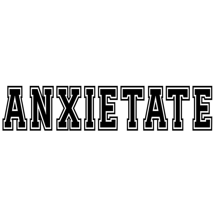 Sticker Anxietate, Mesaj Motivational, Text Inspirational, Self Care cu Margini Albe, PVC Vinyl 23 cm