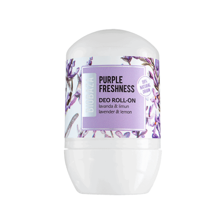 Roll-on BIOBAZA Purple Freshness, Levendula és citrom olajjal, 50 ml