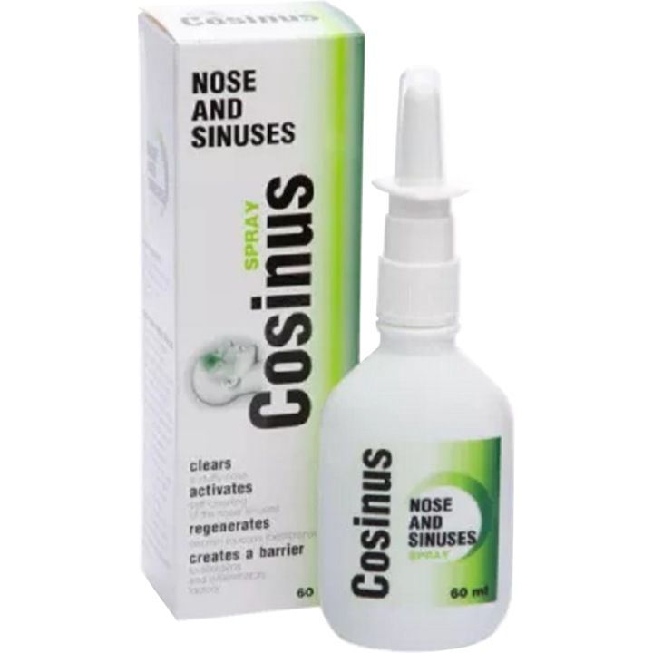 Decongestionant nazal, supliment nutritional, cu uleiuri din plante, spray nazal, Cosinus, 60 ml