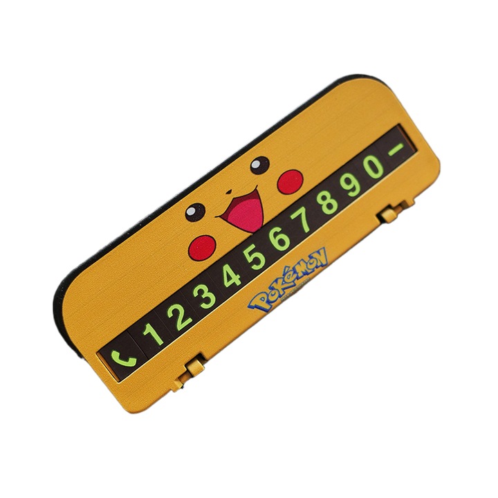 Set Suporturi Auto pentru Numere de Parcare, Desene Animate, Galben, 13x4.7cm