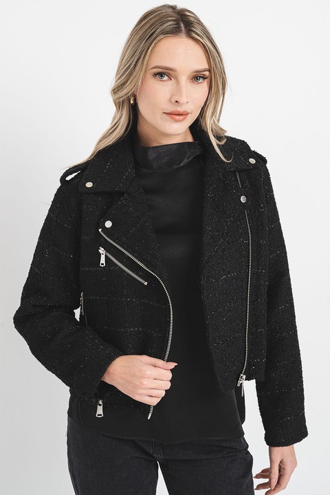 Scotch & Soda, Tweed motorosdzseki, Fekete, XS