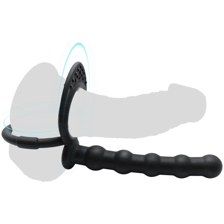 Anális dugó gyűrűvel, szilikon, fekete