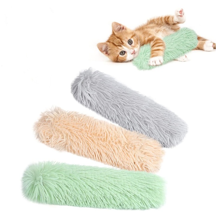 3 db-os macskajáték készlet, bio macskamentával töltve, tarka, 27x5cm