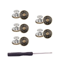 Set 10 nasturi pentru strangerea taliei, SINBINTA, Cu surubelnite, Usor de utilizat, Amovibil, Reutilizabile, Fara unghii, Anti rugina, Pentru blugi, Pantaloni casual si diverse jachete, Cupru, 17mm