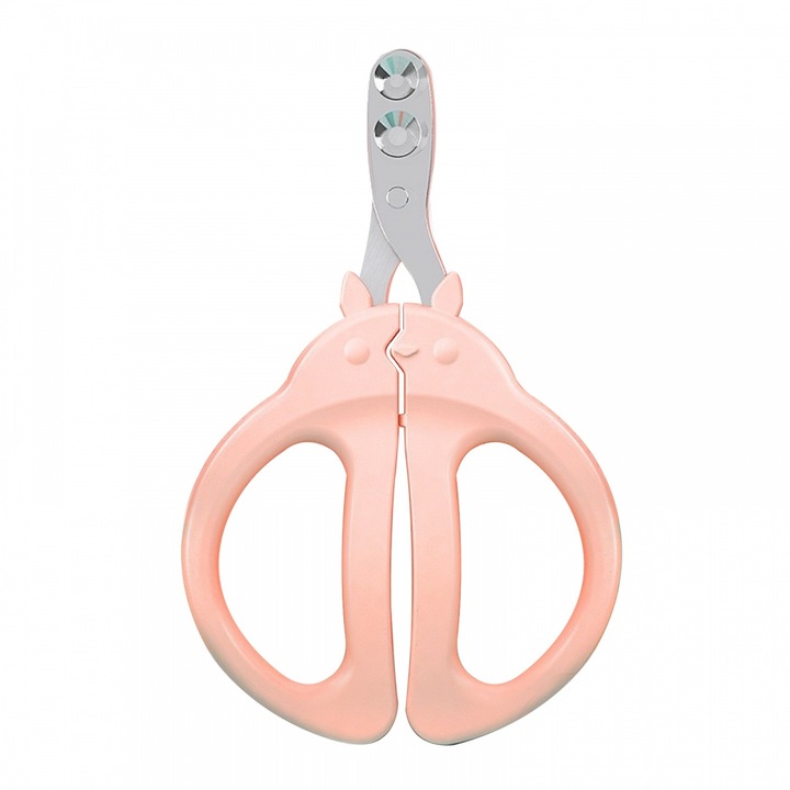 Cleste unghii animale CNNIK, design dual, prevenire sangerare, roz