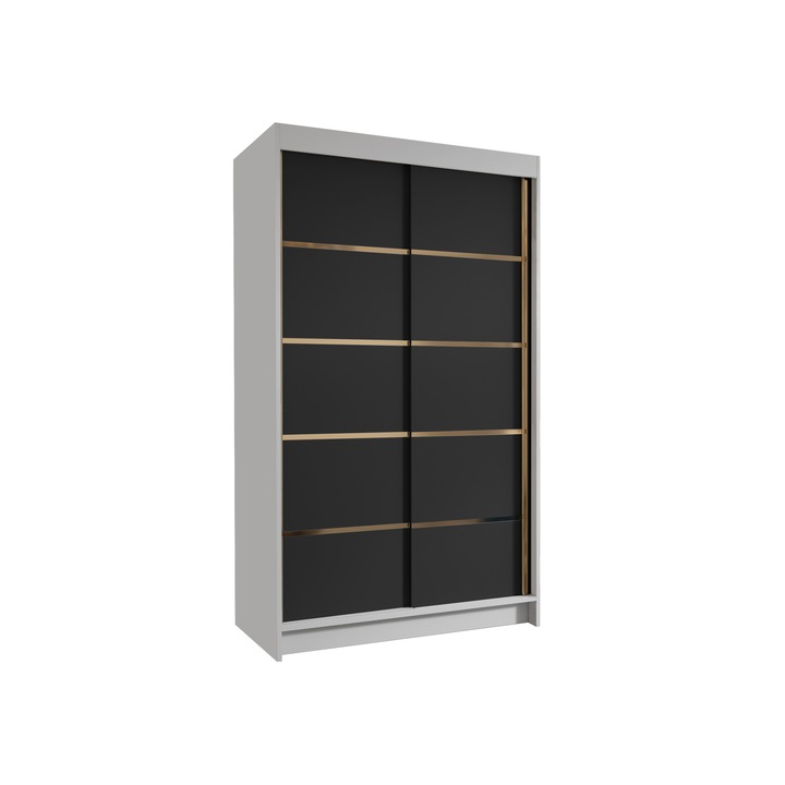 Dulap Menny IV, MIRJAN24 alb / negru, 58x100x200 cm