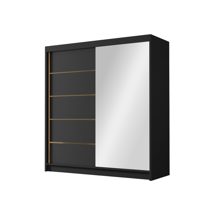 Dulap Bretoka III, MIRJAN24, negru, 58x180x215 cm