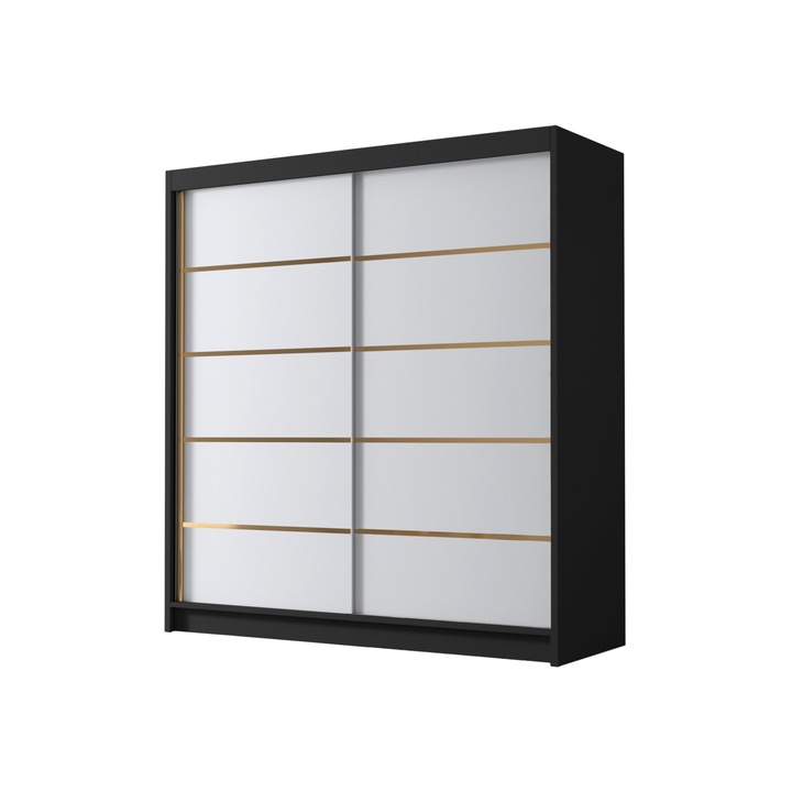 Dulap Bretoka IV, MIRJAN24, negru / alb, 58x180x215 cm