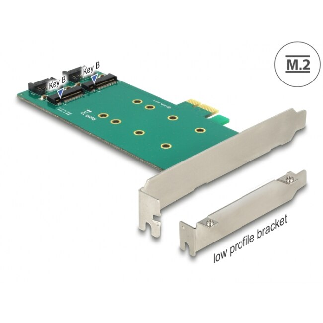 Card Delock PCI Express x1 - 2 x internal M.2 Key B 110 mm - Low ...